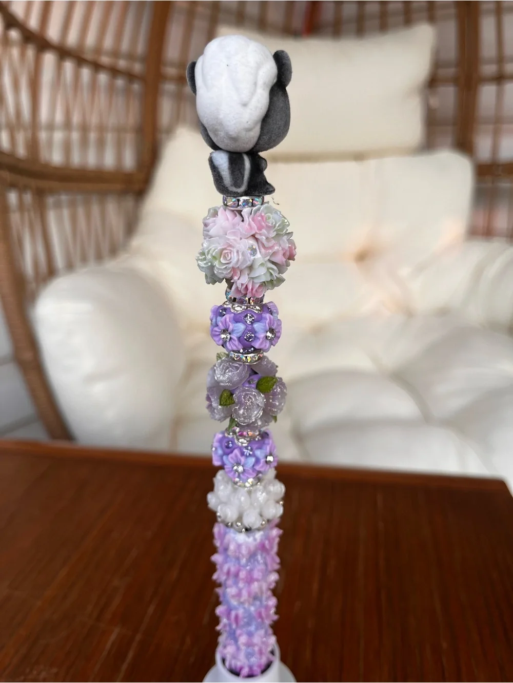 Purple Floral Bambi beaded pen
